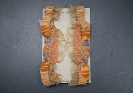 Silk Ribbonwork Garters By Simone, c. 1926, USA. The Underpinnings Museum. Photography by Tigz Rice