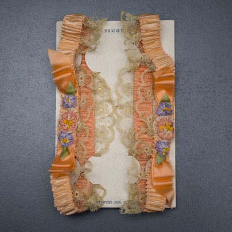 Silk Ribbonwork Garters By Simone, c. 1926, USA. The Underpinnings Museum. Photography by Tigz Rice