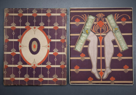 Ribbon Garter & Silk Stocking Gift Set, c. 1920s, Great Britain. The Underpinnings Museum. Photography by Tigz Rice