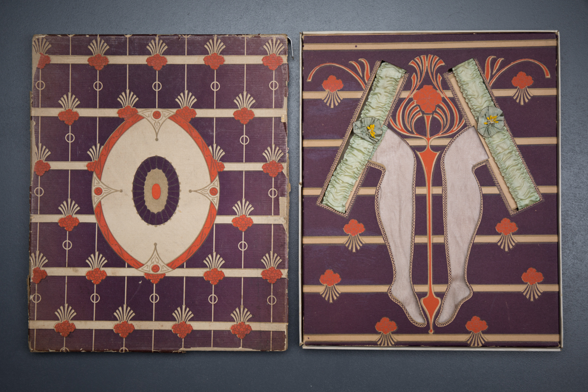 Ribbon Garter & Silk Stocking Gift Set, c. 1920s, Great Britain. The Underpinnings Museum. Photography by Tigz Rice