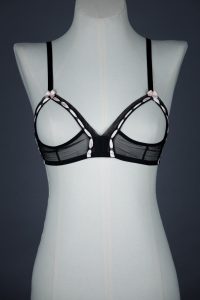 Sheer Mesh & Satin Ribbon Slot Sling Bra By Agent Provocateur, c. 1990s, France. The Underpinnings Museum. Photography by Tigz Rice