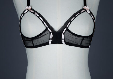 Sheer Mesh & Satin Ribbon Slot Sling Bra By Agent Provocateur, c. 1990s, France. The Underpinnings Museum. Photography by Tigz Rice