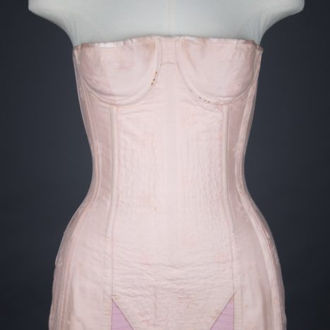 Quilted Floral Cotton Corselet With Pleated Interior Cups, c. 1950s, Poland. The Underpinnings Museum. Photography by Tigz Rice