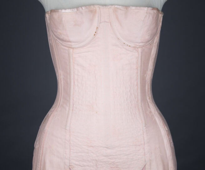 Quilted Floral Cotton Corselet With Pleated Interior Cups, c. 1950s, Poland. The Underpinnings Museum. Photography by Tigz Rice