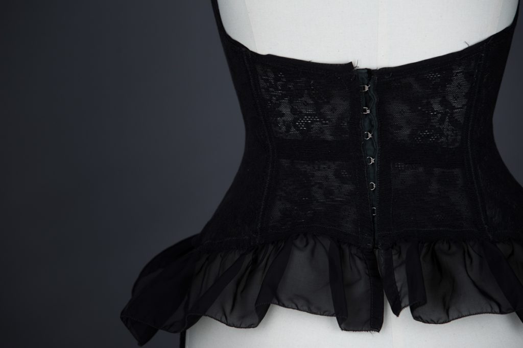 Black Floral Mesh Corselet With Nylon Flounce By Mador | The ...