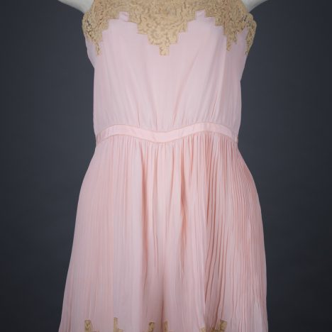 Lace Insert & Pleated Silk Step In, c. 1920s, Great Britain. The Underpinnings Museum. Photography by Tigz Rice