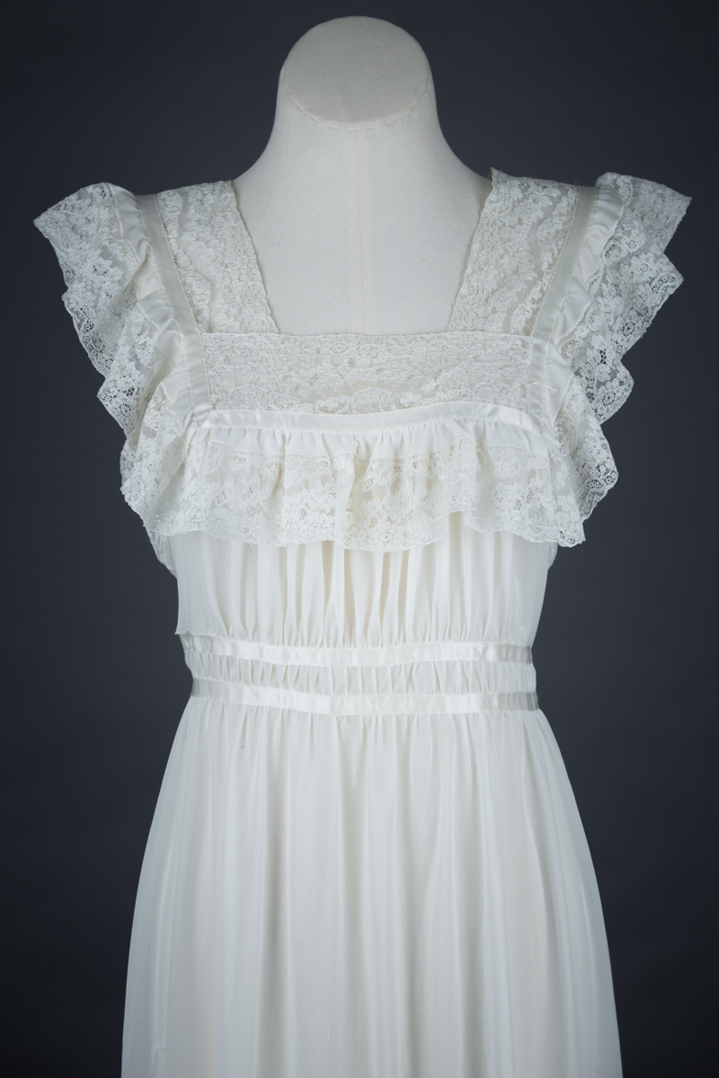 Nylon & Lace Gown With Satin Ribbon Sash, c.1960s, USA. The Underpinnings Museum. Photography by Tigz Rice