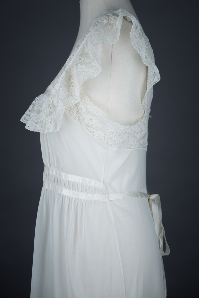 Nylon & Lace Nightgown With Satin Ribbon Sash | The Underpinnings Museum