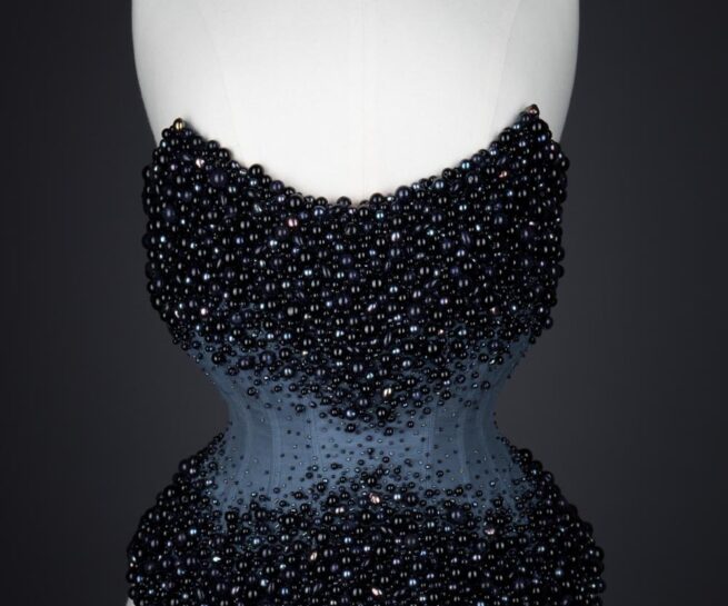 Weeping Hydra beaded overbust corset By Emiah. The Underpinnings Museum. Photography by Tigz Rice