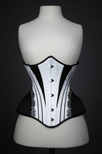 'Winter Sky' Satin & Lace Underbust Corset By Royal Black Couture & Corsetry. The Underpinnings Museum. Photography by Tigz Rice