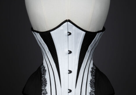 'Winter Sky' Satin & Lace Underbust Corset By Royal Black Couture & Corsetry. The Underpinnings Museum. Photography by Tigz Rice