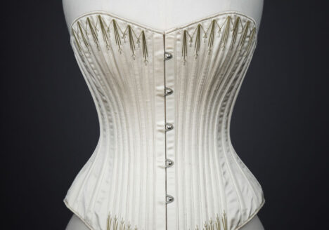 c. 1890s Symington Reproduction Silk Corset By Cathy Hay. The Underpinnings Museum. Photography Tigz Rice