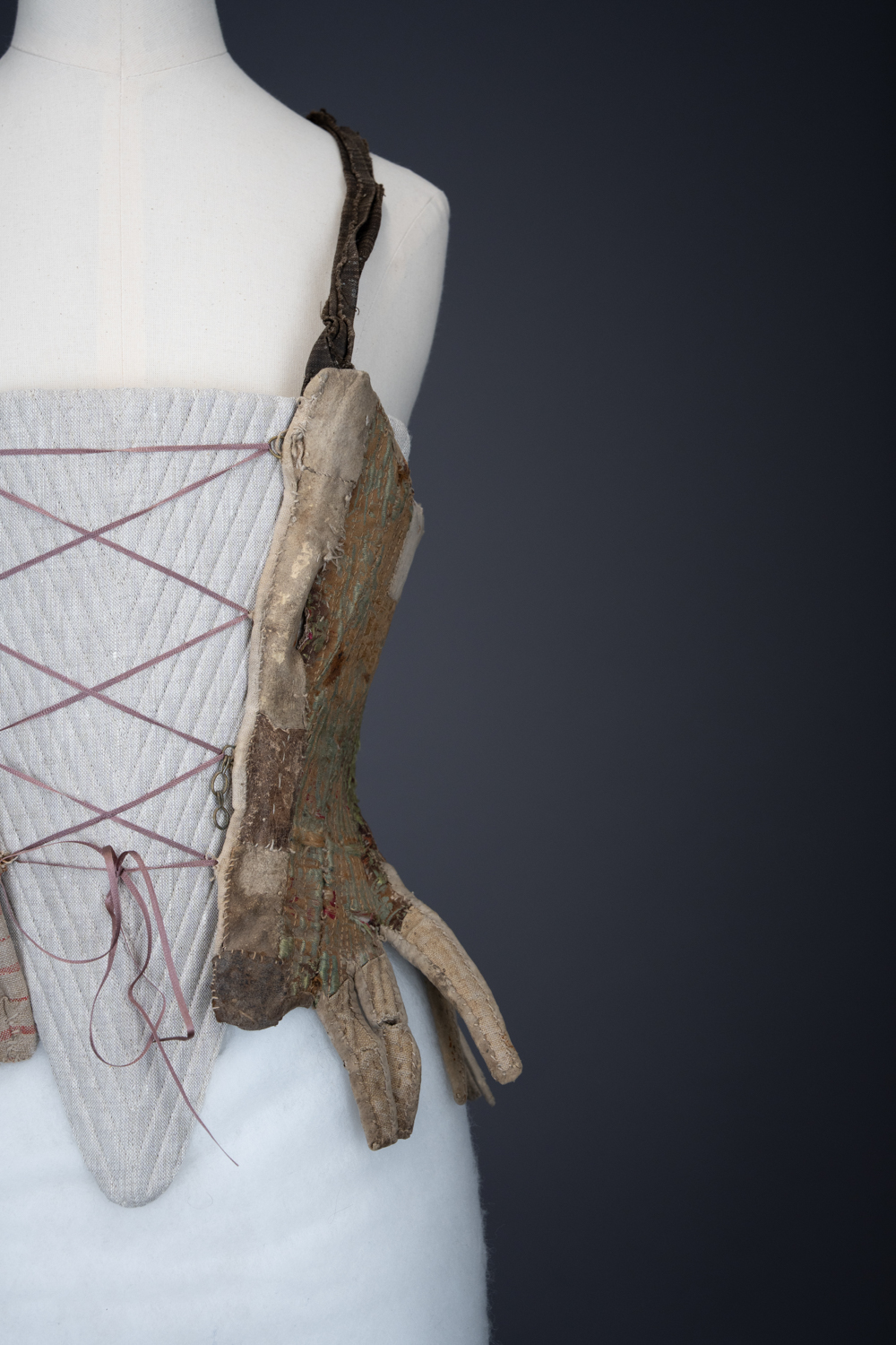 Silk Brocade & Leather Stays, c.1770s, Austria. The Underpinnings Museum. Photography by Tigz Rice