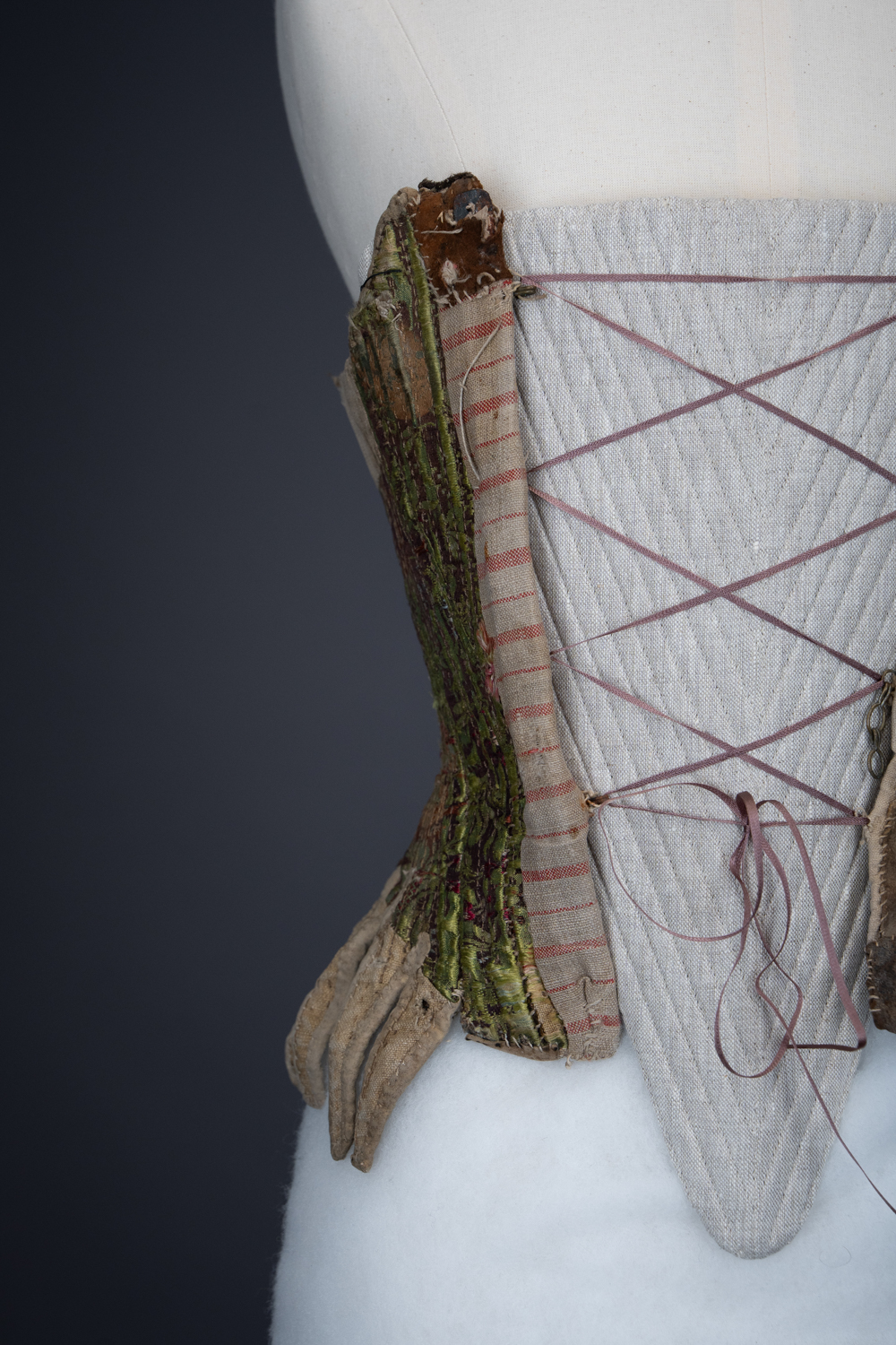 Silk Brocade & Leather Stays, c.1770s, Austria. The Underpinnings Museum. Photography by Tigz Rice