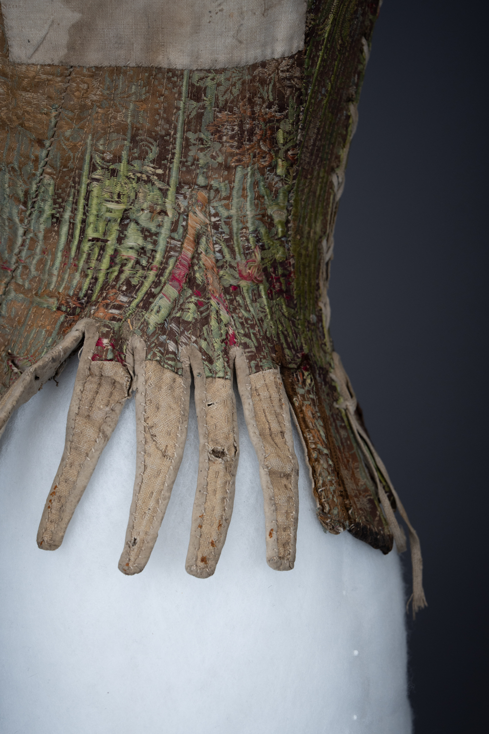Silk Brocade & Leather Stays, c.1770s, Austria. The Underpinnings Museum. Photography by Tigz Rice