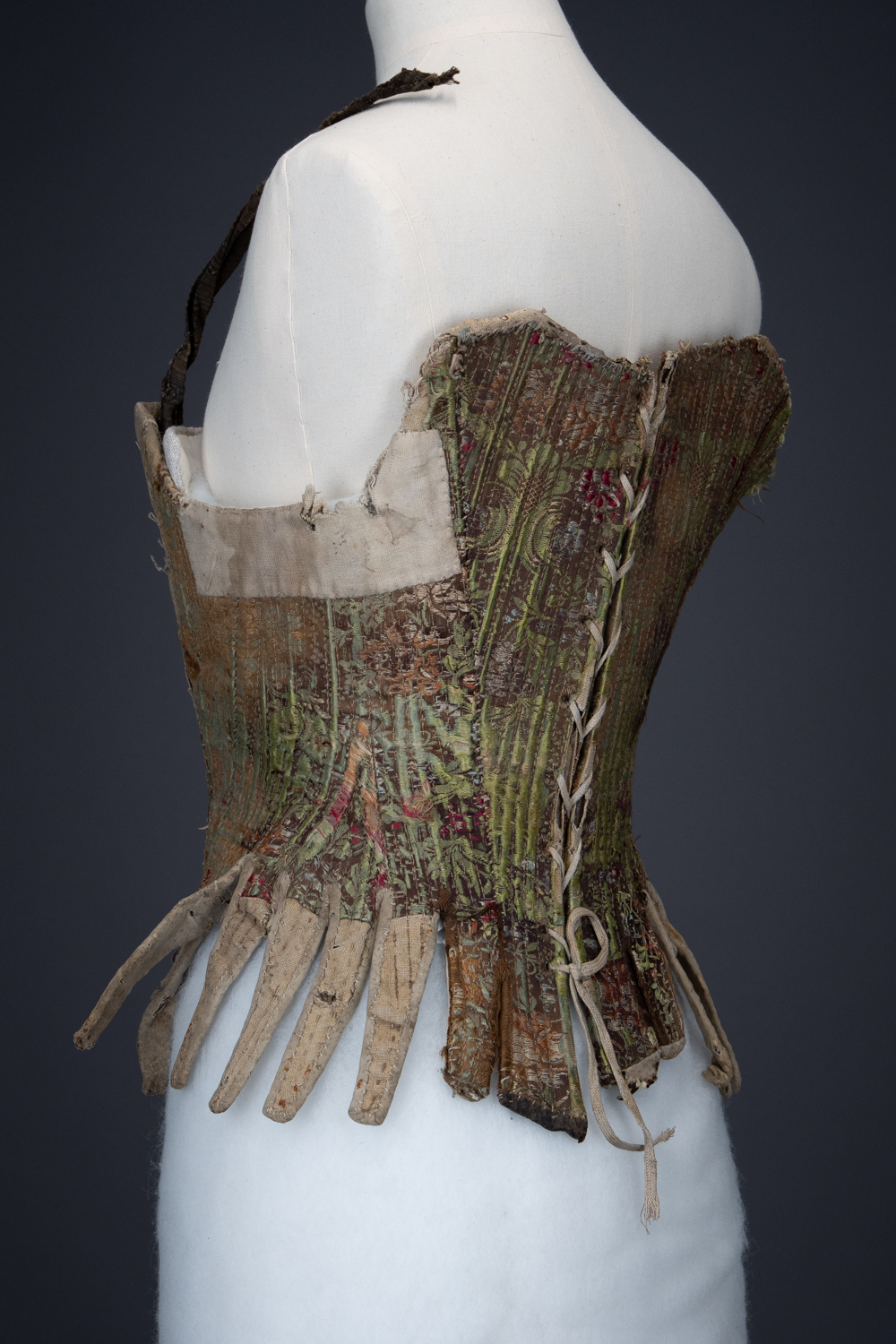 Silk Brocade & Leather Stays, c.1770s, Austria. The Underpinnings Museum. Photography by Tigz Rice