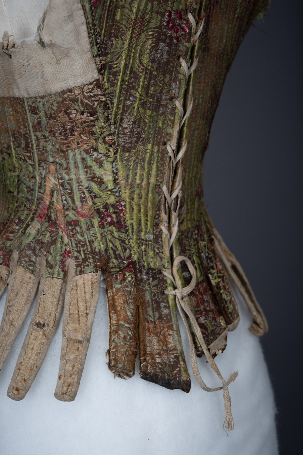 Silk Brocade & Leather Stays, c.1770s, Austria. The Underpinnings Museum. Photography by Tigz Rice