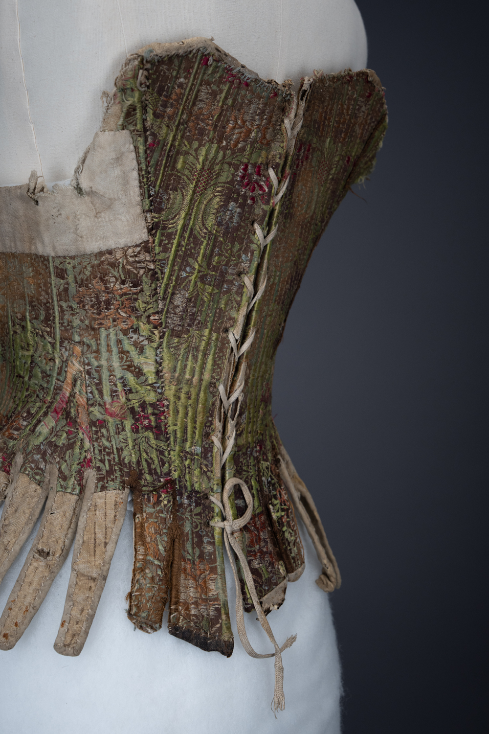 Silk Brocade & Leather Stays, c.1770s, Austria. The Underpinnings Museum. Photography by Tigz Rice