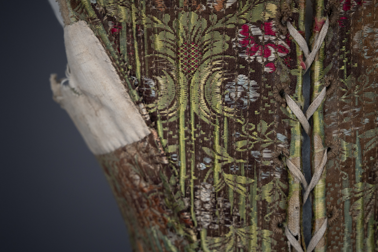 Silk Brocade & Leather Stays, c.1770s, Austria. The Underpinnings Museum. Photography by Tigz Rice