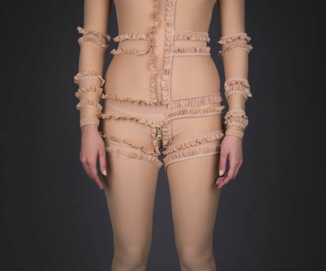 'Immodesty' Ruffled Jumpsuit by Rachel Freire, 2010, UK. The Underpinnings Museum. Photography by Tigz Rice.