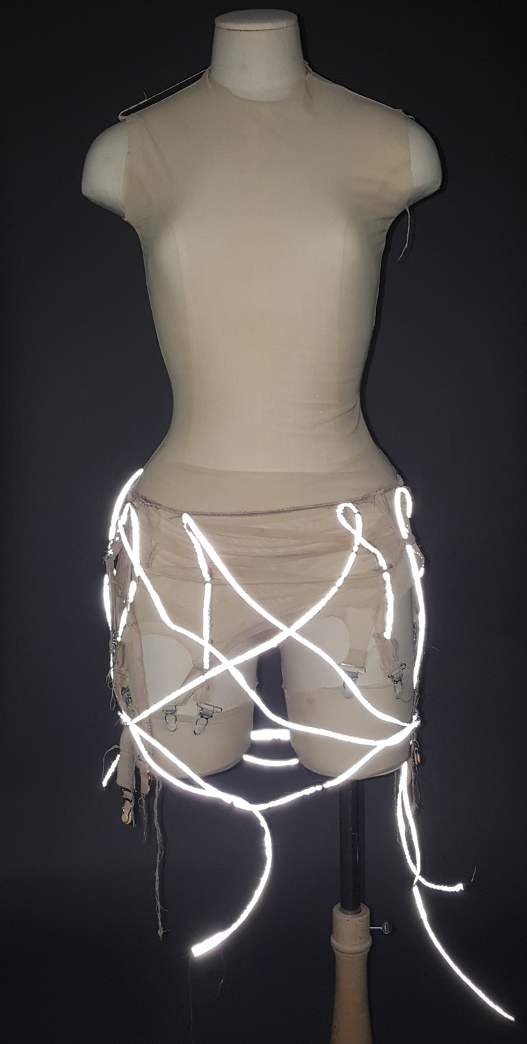 Bandage Mesh Reflective Bodysuit by Rachel Freire, 2010, UK. The Underpinnings Museum. Photography by Tigz Rice.