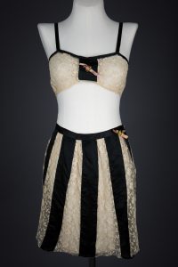 Black Silk & Embroidered Tulle Bra & Tap Pants by Owl Make, c. 1920s, USA. The Underpinnings Museum. Photography by Tigz Rice.