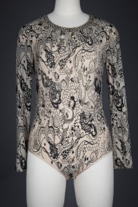 Sailor Tattoo Printed Mesh & Swarovski Crystal Beaded Bodysuit by Bebaroque, 2013, Scotland. The Underpinnings Museum. Photography by Tigz Rice.