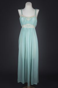 Pleated Silk Georgette Gown With Lace Appliqué by Juel Park, c. 1940s, USA. The Underpinnings Museum. Photography by Tigz Rice.