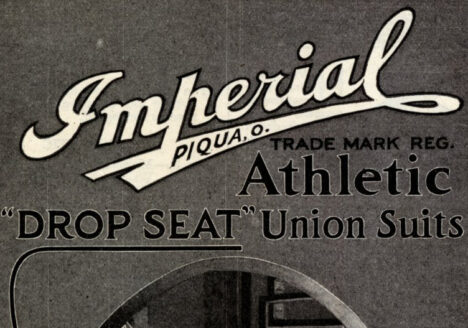 Detail from an advert for Imperial union suits. From the collection of Dr Shaun Cole.