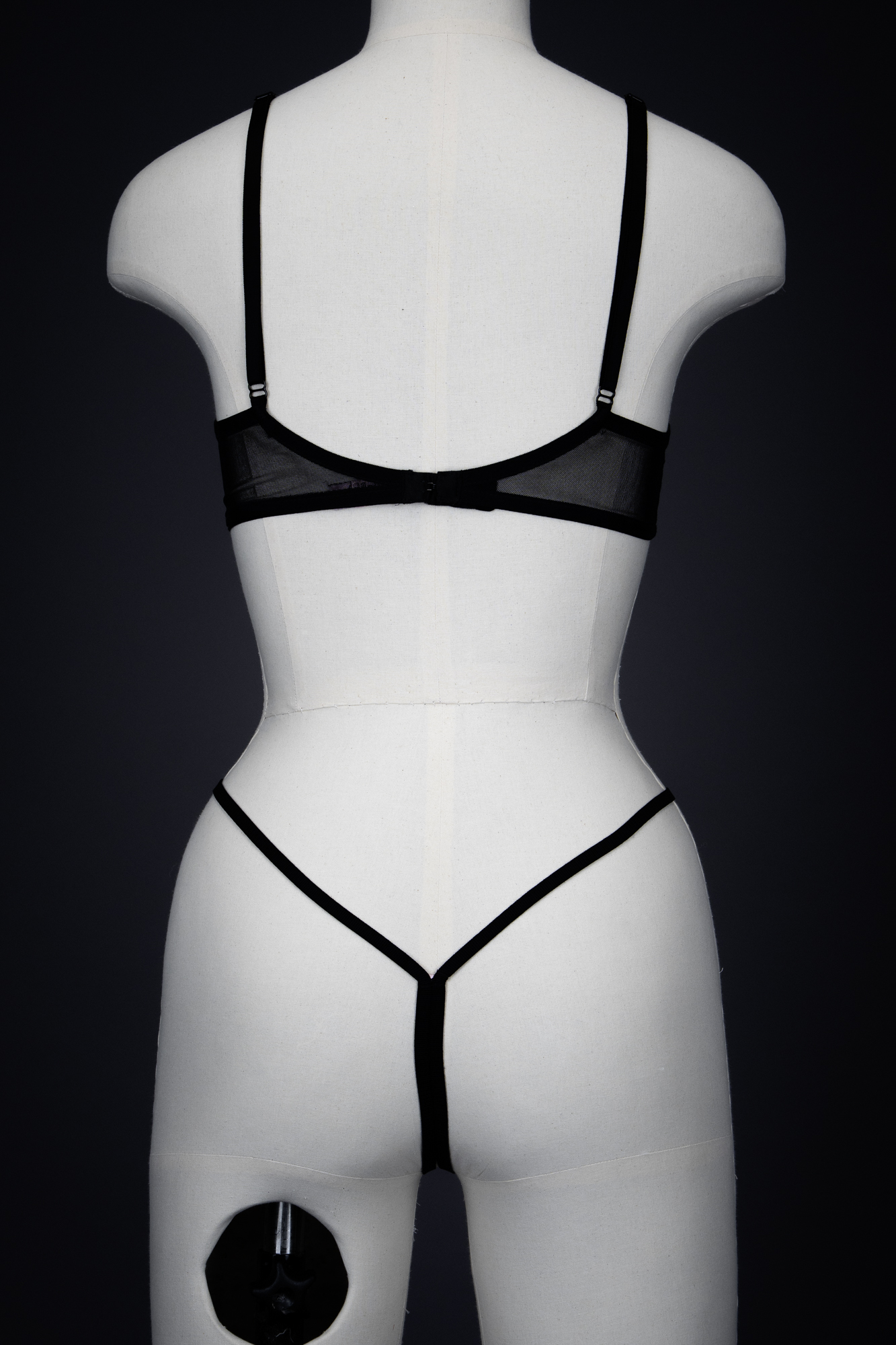 'Leila' Sheer Mesh & Satin Ribbon Slot Sling Bra & Thong By Agent Provocateur, 2005, France. The Underpinnings Museum. Photography by Tigz Rice 'Leila' Sheer Mesh & Satin Ribbon Slot Sling Bra & Thong By Agent Provocateur, 2005, France. The Underpinnings Museum. Photography by Tigz Rice