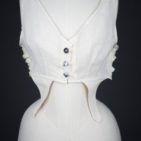 Reproduction Aertex & Elastic Bust Bodice by Yang Mu, 2017, UK. The Underpinnings Museum. Photography by Tigz Rice.