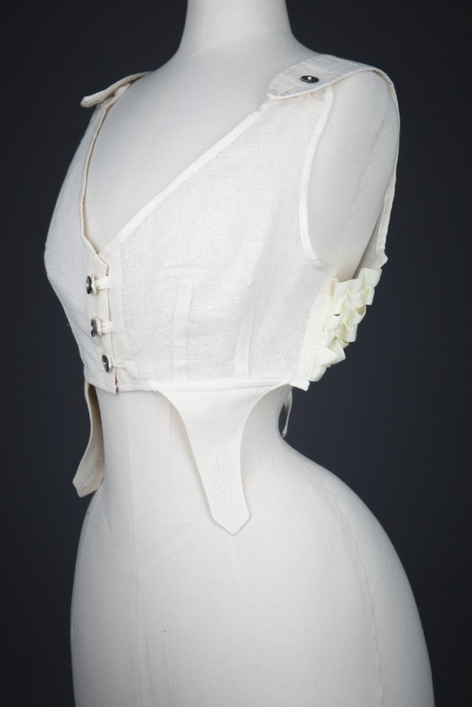 Reproduction Aertex & Elastic Bust Bodice by Yang Mu, 2017, UK. The Underpinnings Museum. Photography by Tigz Rice.