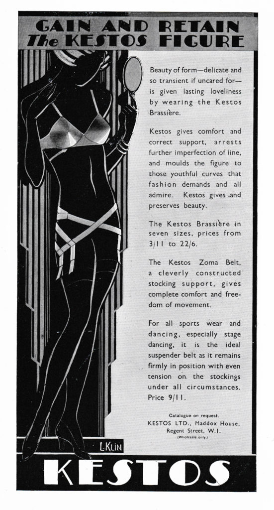 'Gain And Retain The Kestos Figure' Advertisement, 1931, Great Britain. The Underpinnings Musuem