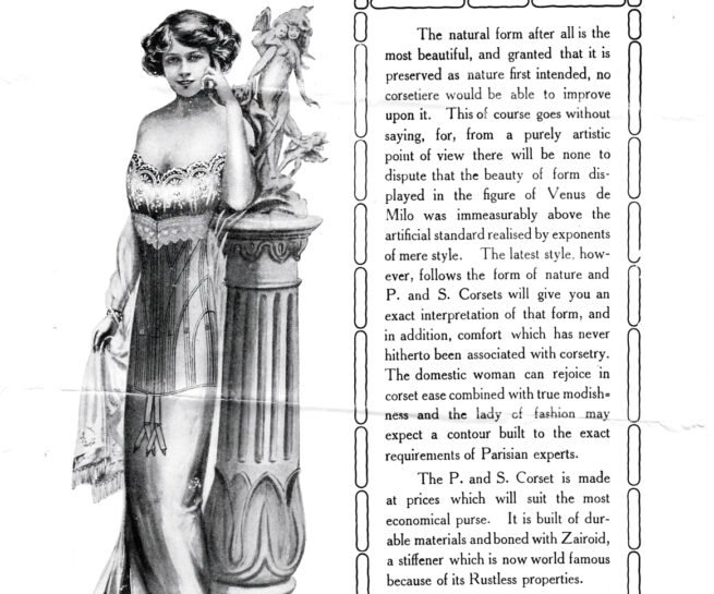 P&S Corsets Advertisement, c. 1910s, Great Britain. The Underpinnings Museum