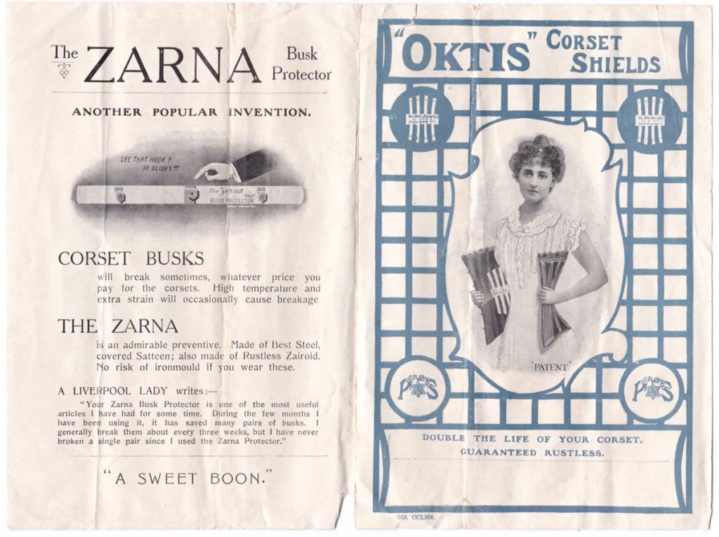 Oktis Corset Shield Packaging & Advert , c. 1900s, Great Britain The Underpinnings Musuem