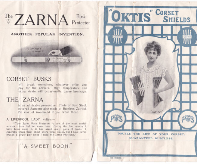 Oktis Corset Shield Packaging & Advert , c. 1900s, Great Britain The Underpinnings Musuem
