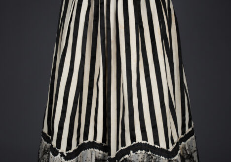 Striped Underskirt With Lace & Pinked Trim, c. 1890-1900s. The Underpinnings Museum. Photography by Tigz Rice.