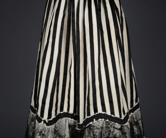 Striped Underskirt With Lace & Pinked Trim, c. 1890-1900s. The Underpinnings Museum. Photography by Tigz Rice.