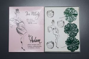 Novelty Fig Leaf Pastie & Merkin Gift Set, 1962, USA. The Underpinnings Museum. Photography by Tigz Rice