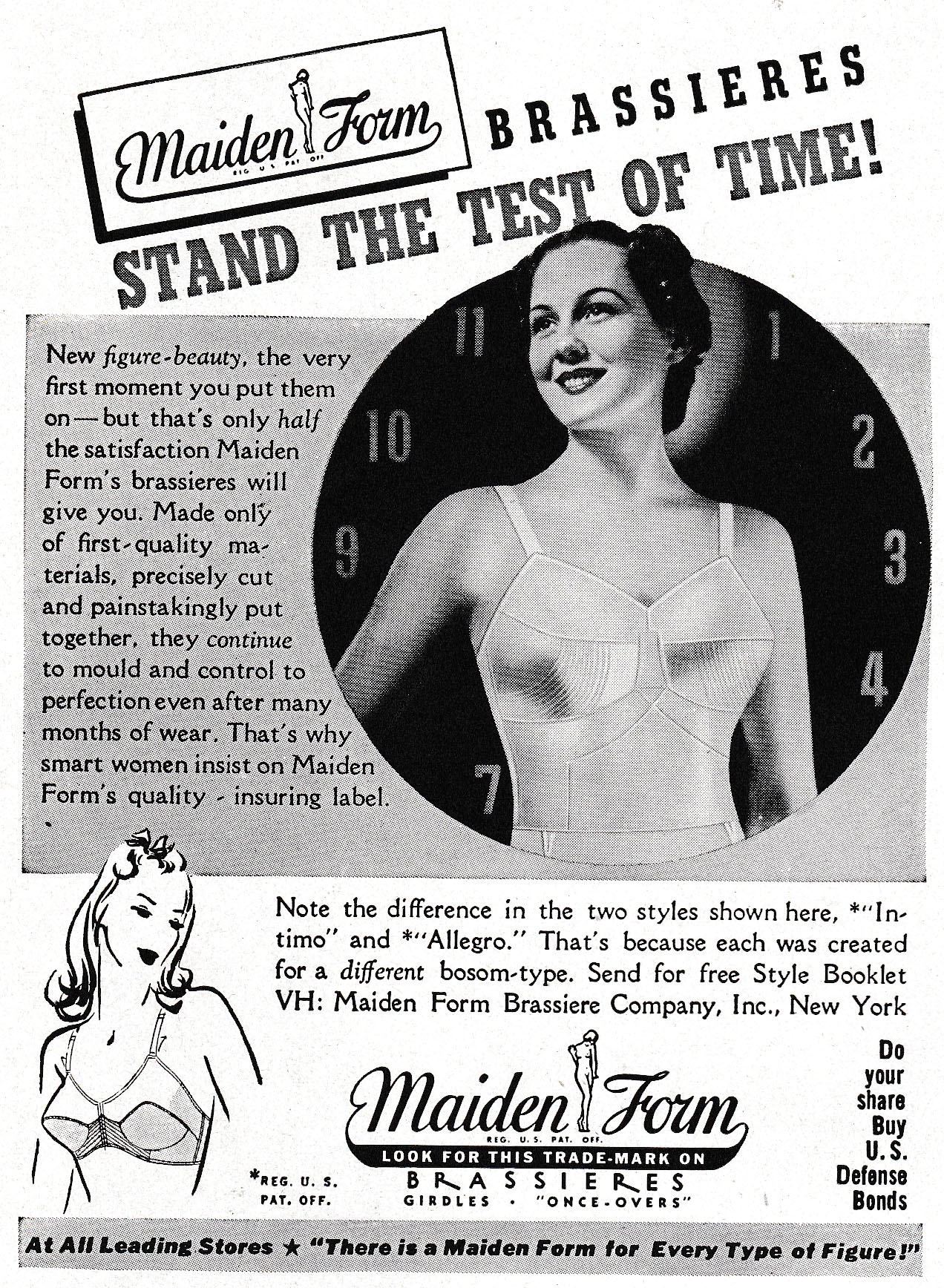'Stand The Test Of Time' Advertisement By Maidenform, 1942, USA. The Underpinnings Museum