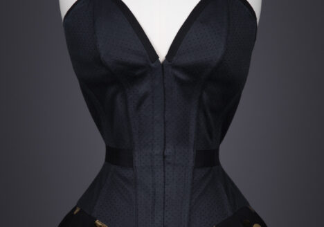 Polkadot Peplum Plunge Overbust Corset By Pop Antique, 2015, USA. The Underpinnings Museum. Photography by Tigz Rice.