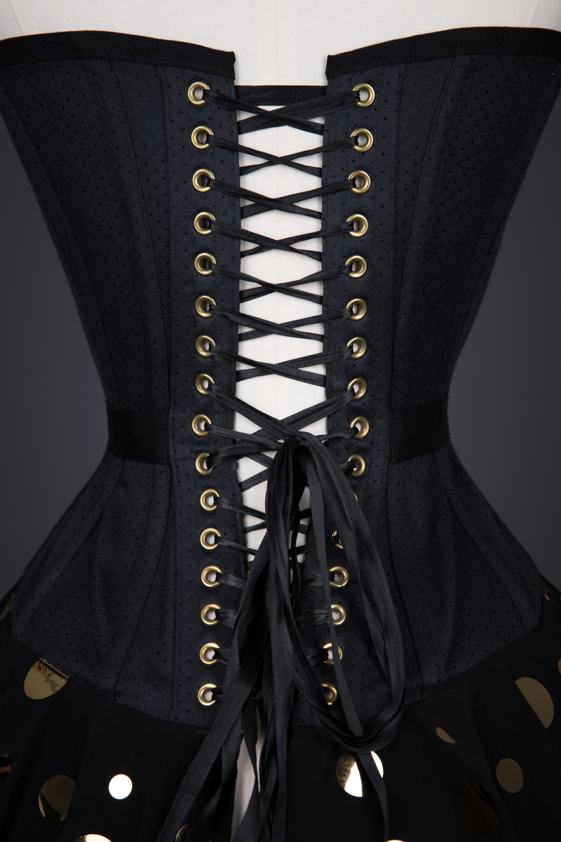 Polkadot Peplum Plunge Overbust Corset By Pop Antique, 2015, USA. The Underpinnings Museum. Photography by Tigz Rice.