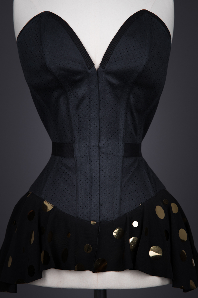 Polkadot Peplum Plunge Overbust Corset By Pop Antique, 2015, USA. The Underpinnings Museum. Photography by Tigz Rice.