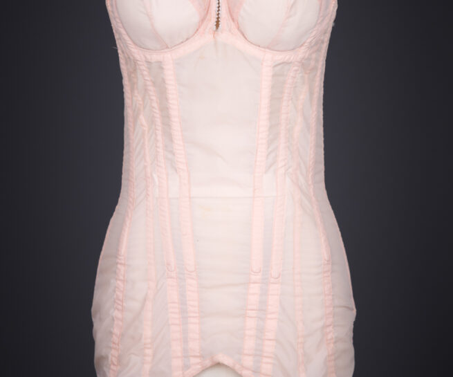 Pale Pink Custom Nylon Corselette By Rigby & Peller, c. 1960s, Great Britain. The Underpinnings Museum. Photography by Tigz Rice.