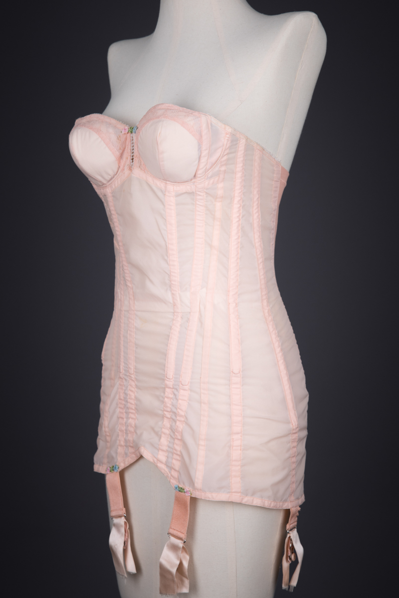 Pale Pink Custom Nylon Corselette By Rigby & Peller, c. 1960s, Great Britain. The Underpinnings Museum. Photography by Tigz Rice.
