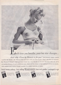 'Each Time You Breathe, Your Bra Size Changes...' Advertisement For A'Lure By Warner, c. 1950s, USA. The Underpinnings Museum