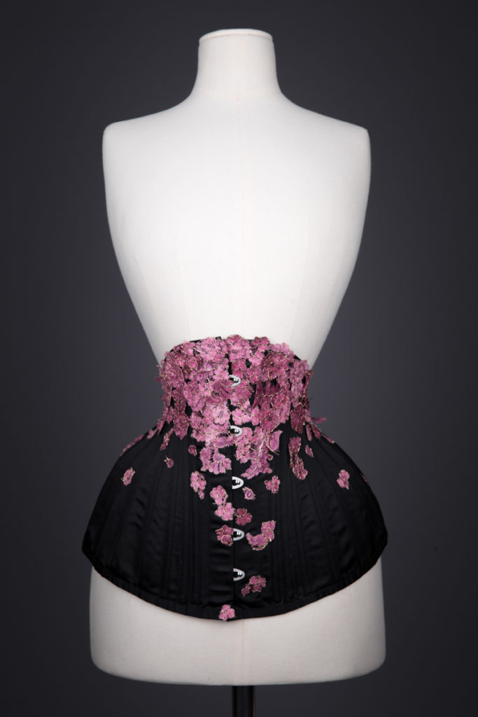 Falling Blossoms Underbust Corset By Sparklewren, c. 2015, United Kingdom. The Underpinnings Museum. Photography by Tigz Rice