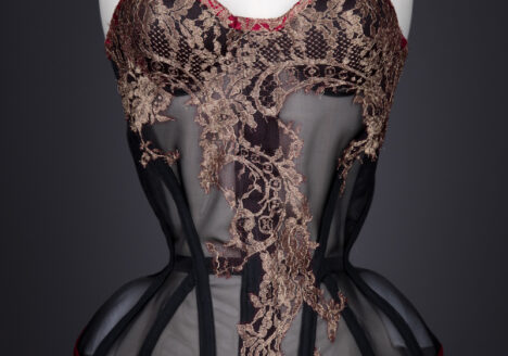Sheer Corset With Cups & Lace Appliqué By Sparklewren, c. 2012, United Kingdom. The Underpinnings Museum. Photography by Tigz Rice