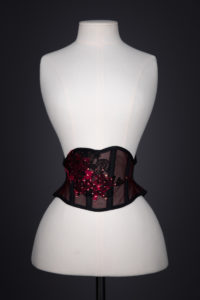 Sheer Lace Appliquéd Cincher By Sparklewren, c. 2014, United Kingdom. The Underpinnings Musuem. Photography by Tigz Rice