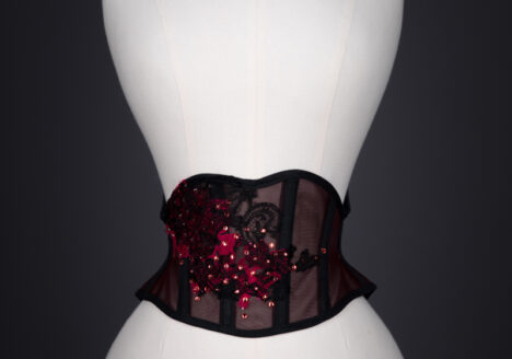 Sheer Lace Appliquéd Cincher By Sparklewren, c. 2014, United Kingdom. The Underpinnings Musuem. Photography by Tigz Rice